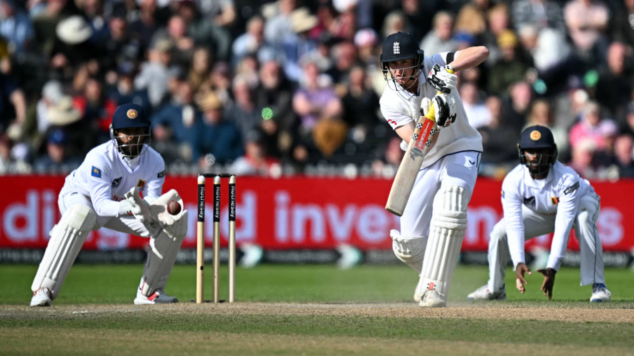 Harry Brook guided England's chase after three early wickets, England vs Sri Lanka, 1st Test, Emirates Old Trafford, 4th day, August 24, 2024