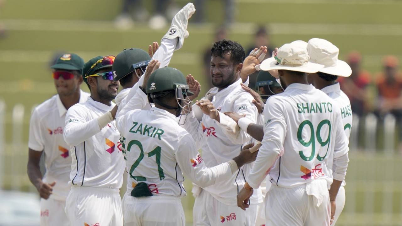 Shakib Al Hasan's double-strike triggered a collapse for Pakistan, Pakistan vs Bangladesh, 1st Test, Rawalpindi, 5th day, August 25, 2024