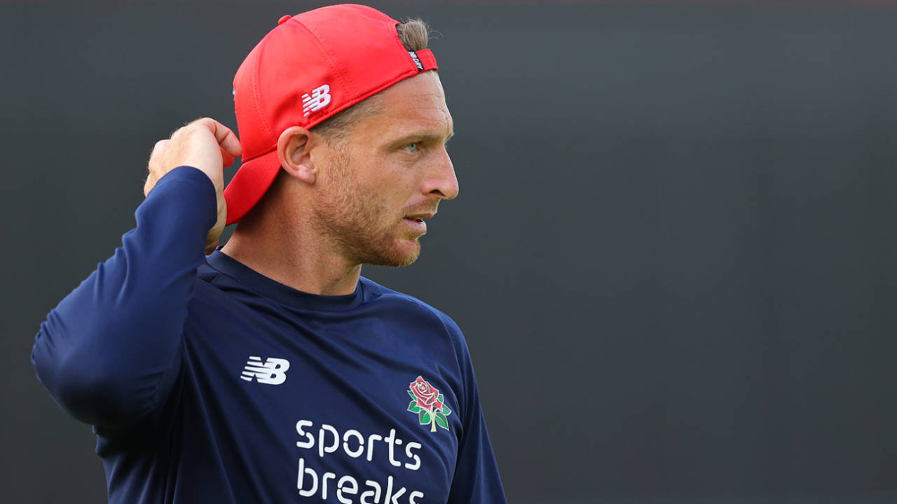 Jos Buttler in his Lancashire gear, Lancashire vs Surrey, Vitality Blast quarter-final, Old Trafford, July 7, 2023