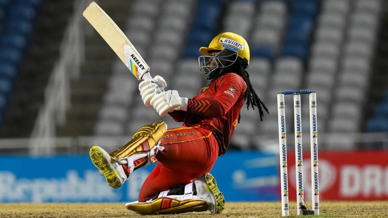 Deandra Dottin hit two sixes in the powerplay, Trinbago Knight Riders vs Guyana Amazon Warriors, Tarouba, Women's CPL, August 25, 2024