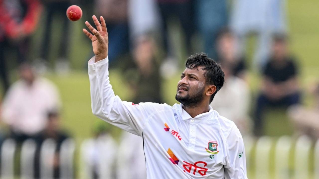 Shakib Al Hasan bowled 44 overs during the first Test, Pakistan vs Bangladesh, 1st Test, Rawalpindi, 5th day, August 25, 2024