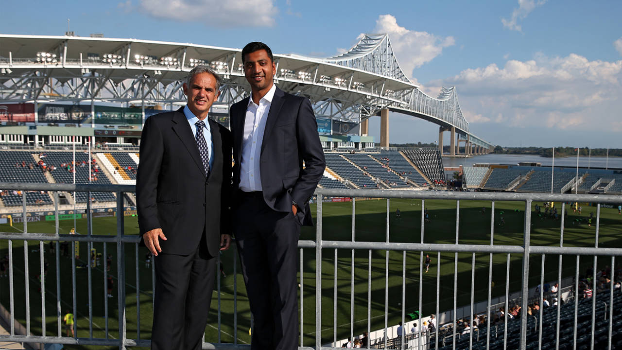 Mitesh Velani, right, spent a decade working for Saracens, Pennsylvania, September 16, 2017
