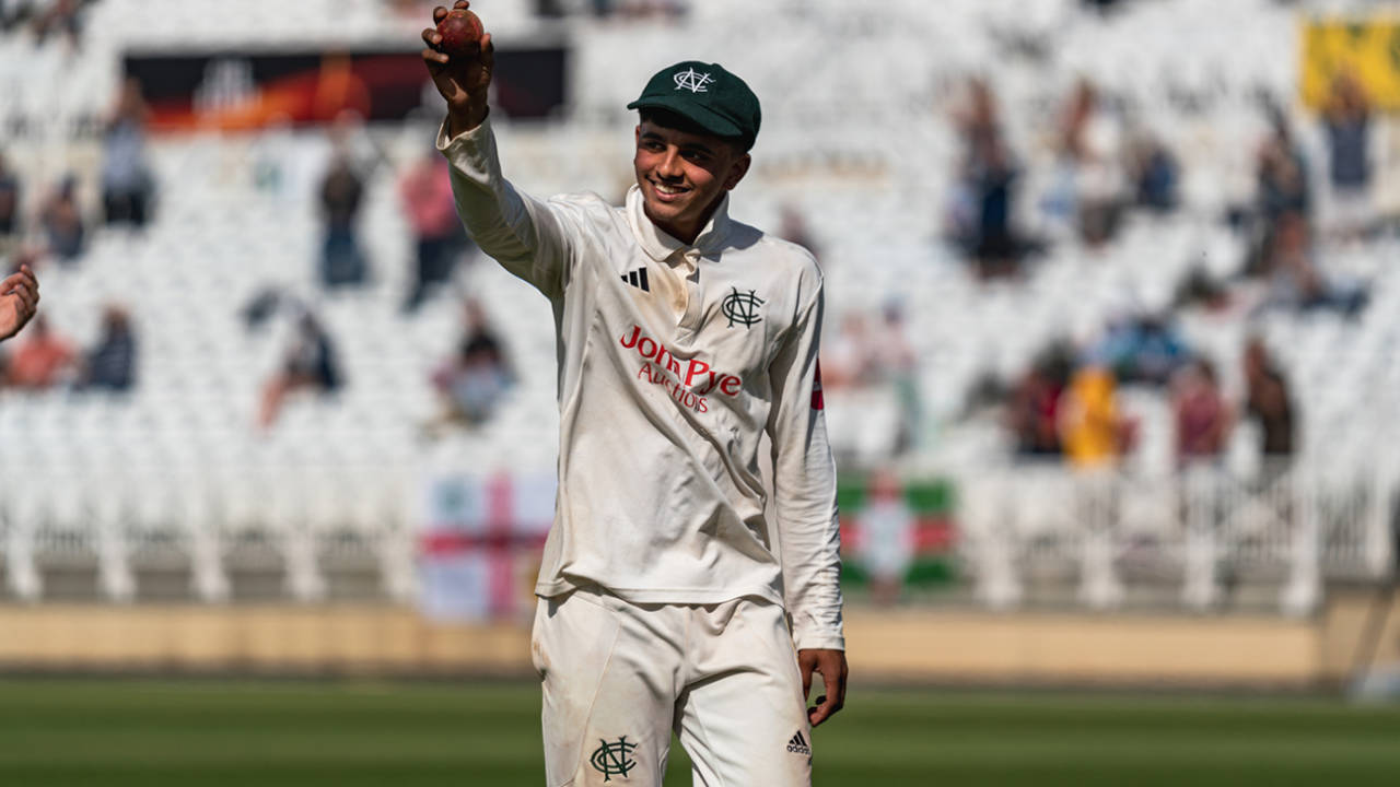 Farhan Ahmed claimed figures of 7 for 140 on County Championship debut, Nottinghamshire vs Surrey, County Championship, Division One, Trent Bridge, August 30, 2024