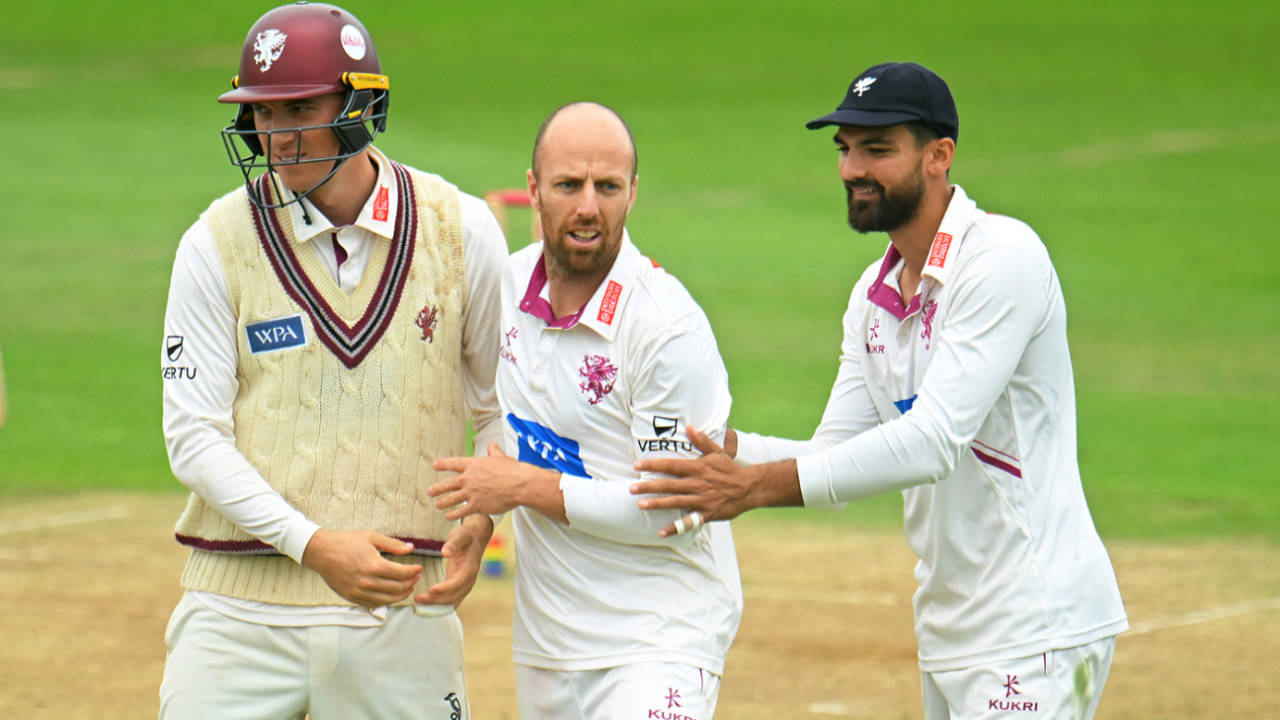 Jack Leach claimed early wickets in Somerset's pursuit of victory, Somerset vs Durham, County Championship, Taunton, September 1, 2024