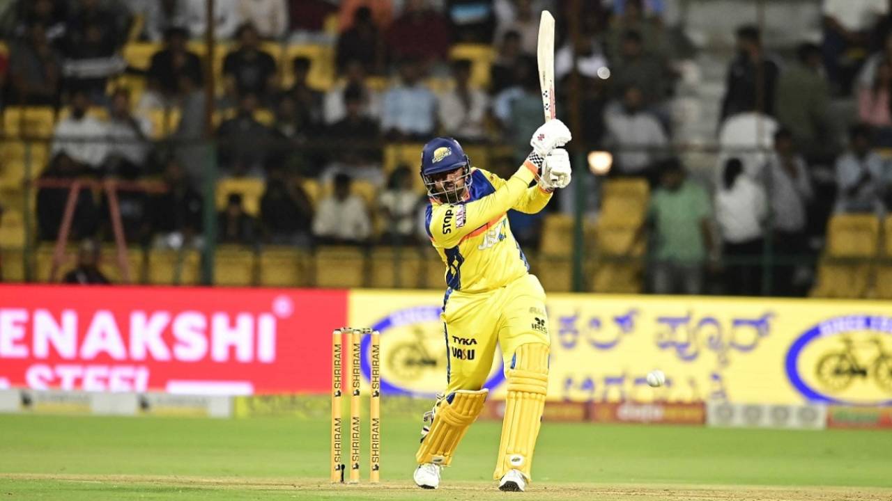 SU Karthik hit a match-winning 71, Bengaluru Blasters vs Mysuru Warriors, Maharaja T20 Trophy, Final, Bengaluru, September 1, 2024