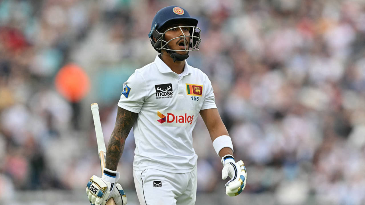 Pathum Nissanka trudges off after his 64, England vs Sri Lanka, 3rd Men's Test, The Oval, 2nd day, September 7, 2024