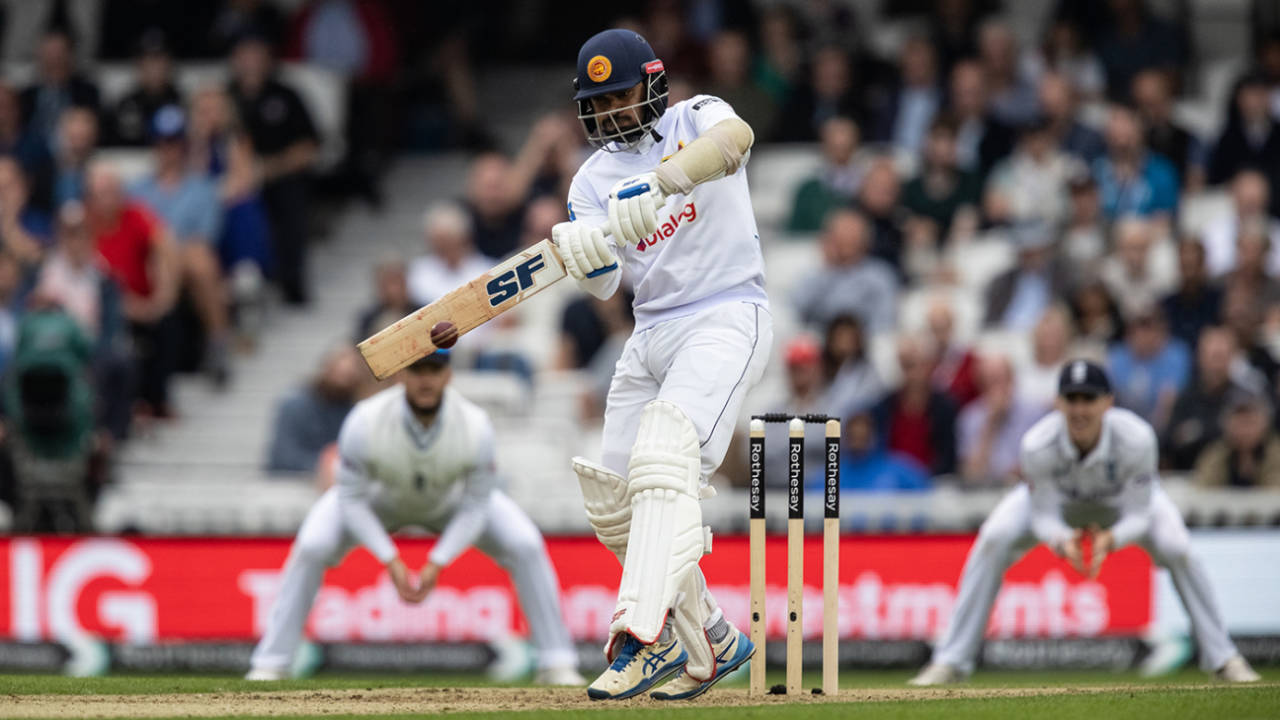 Dhananjaya de Silva latches onto a pull, England vs Sri Lanka, 3rd Men's Test, The Oval, 2nd day, September 7, 2024