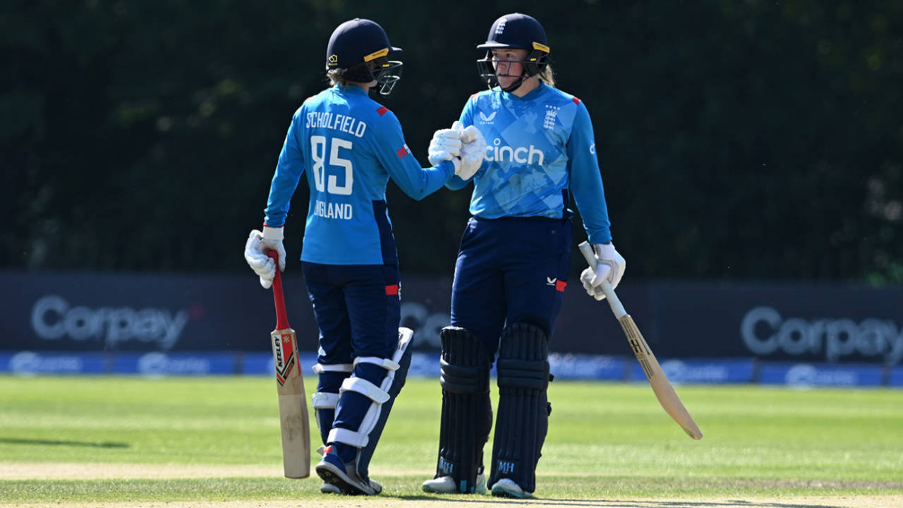 Paige Scholfield and Hollie Armitage put on a fifty stand, Ireland vs England, 1st women's ODI, Belfast, September 7, 2024