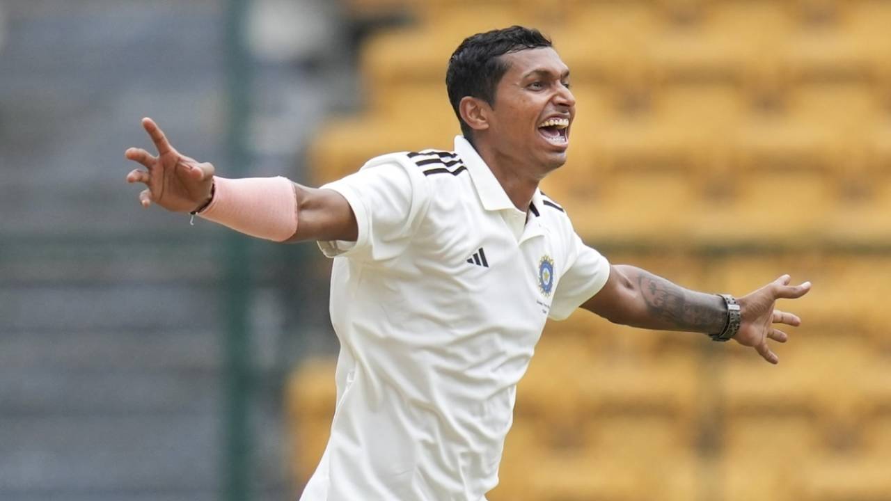 Navdeep Saini picked up two wickets in the final innings, India A vs India B, Duleep Trophy 2024-25, Bengaluru, 4th day, September 8, 2024