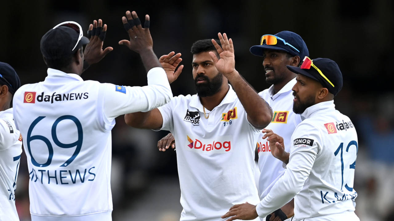 Lahiru Kumara celebrates the wicket of Dan Lawrence, England vs Sri Lanka, 3rd Men's Test, The Oval, 3rd day, September 8, 2024