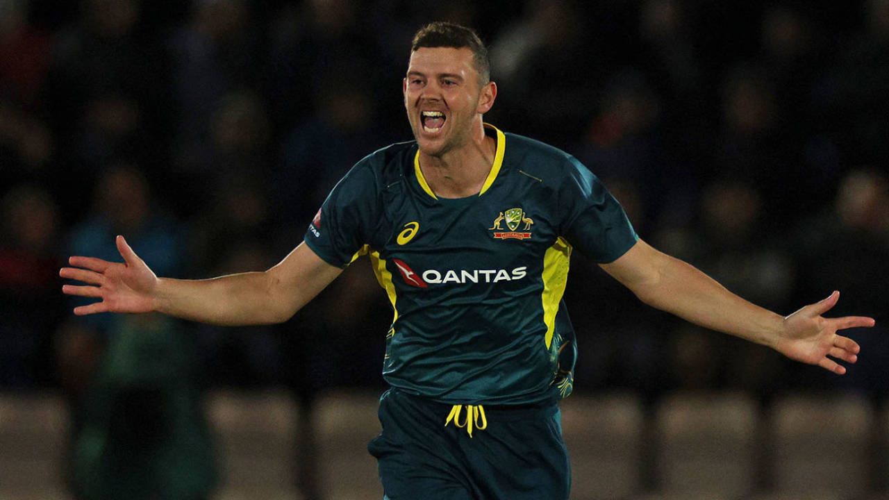 Josh Hazlewood removed the key wicket of Liam Livingstone, England vs Australia, 1st T20I, Southampton, September 11, 2024