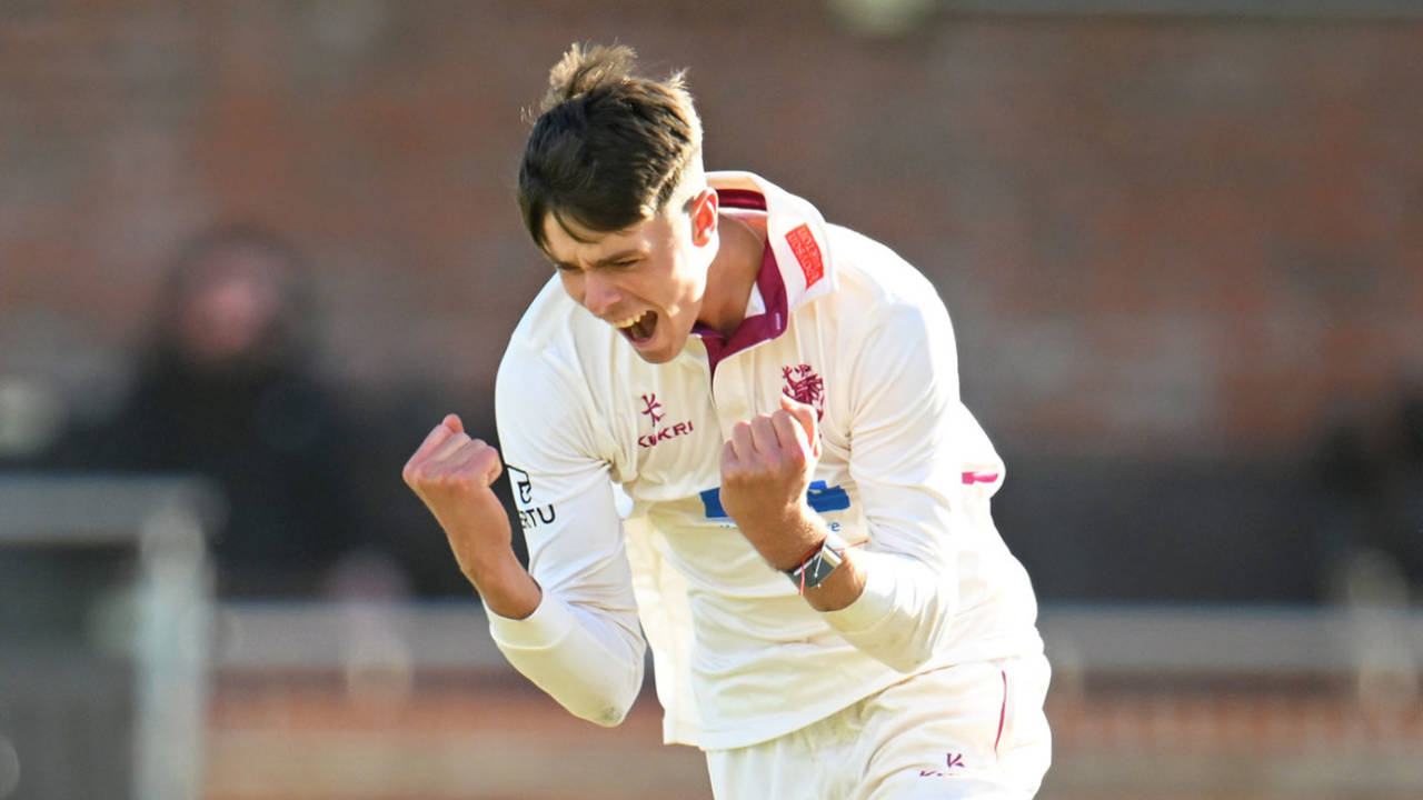 Archie Vaughan took his second five-for of the match, Somerset vs Surrey, County Championship, Taunton, September 12, 2024