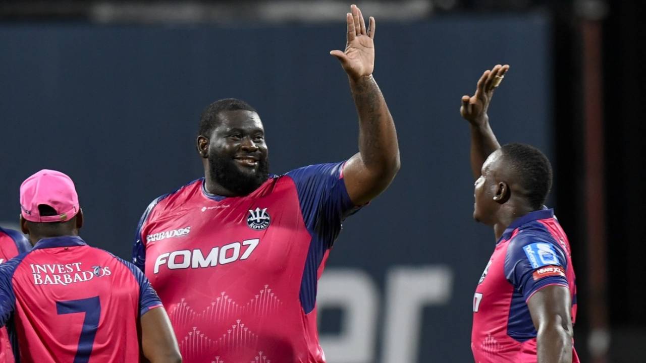 Rahkeem Cornwall finished with 5 for 16, Barbados Royals vs St Kitts and Nevis Patriots, CPL 2024, Bridgetown, September 17, 2024