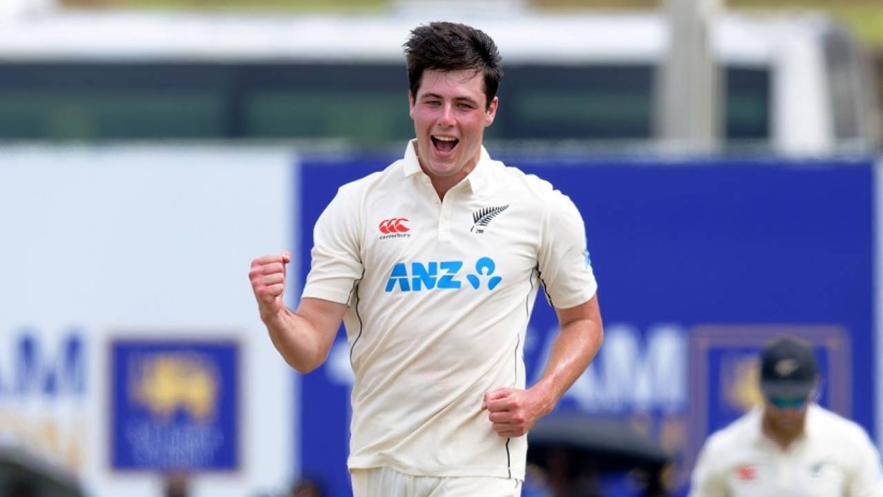 William O'Rourke got his third wicket on the stroke of tea, Sri Lanka vs New Zealand, 1st Test, day 1, Galle, September 18, 2024