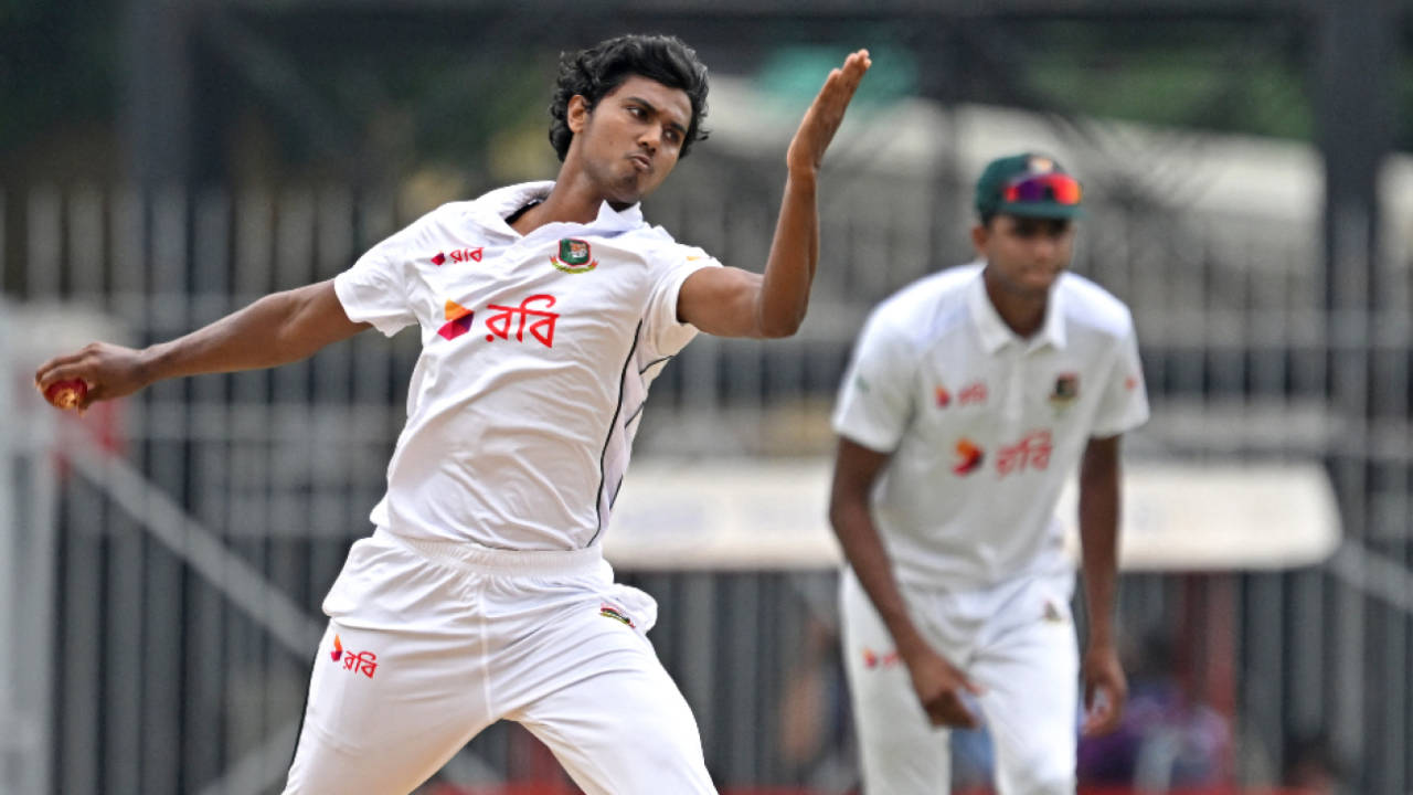 Hasan Mahmud struck three times in the first hour in Chennai, India vs Bangladesh, 1st Test, Chennai, September 19, 2024