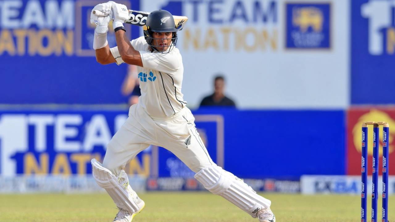 Rachin Ravindra hits one off the back foot, Sri Lanka vs New Zealand, 1st Test, Galle, 2nd day, September 19, 2024