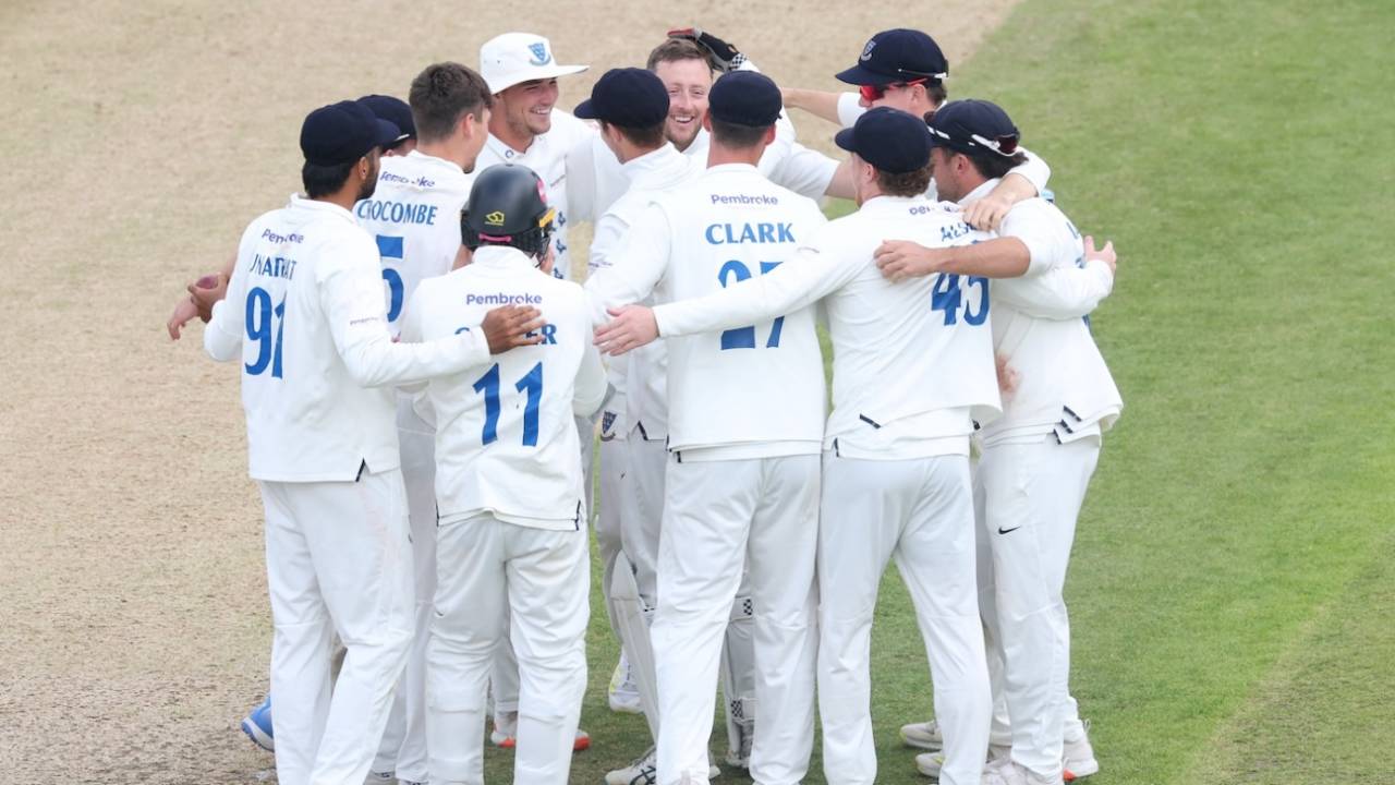 Sussex celebrate promotion back to Division One with a game to spare, Gloucestershire vs Sussex, Bristol, Vitality County Championship (Division Two), September 19, 2024