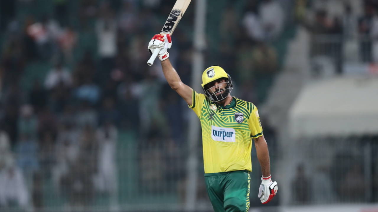 Irfan Khan made an unbeaten 100 off 56 balls, Lions vs Markhors, Champions One-Day Cup, Faisalabad, September 20, 2024