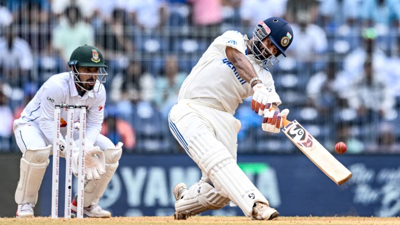 Rishabh Pant whacks one right back over Shakib Al Hasan, India vs Bangladesh, 1st Test, 3rd day, Chennai, September 21, 2024