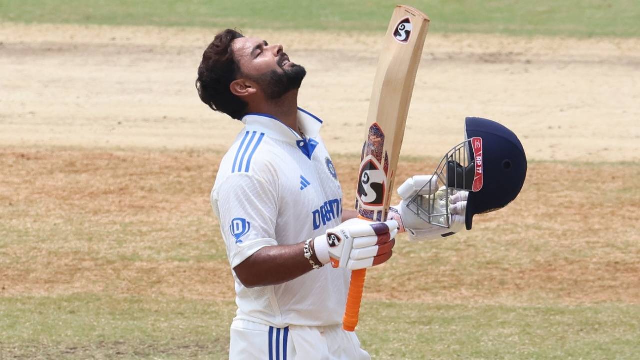 Rishabh Pant celebrates his sixth Test century, India vs Bangladesh, 1st Test, 3rd day, Chennai, September 21, 2024