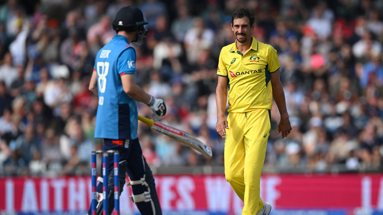 Mitchell Starc pinned Harry Brook lbw with a brilliant delivery, England vs Australia, 2nd ODI, Headingley, September 21, 2024