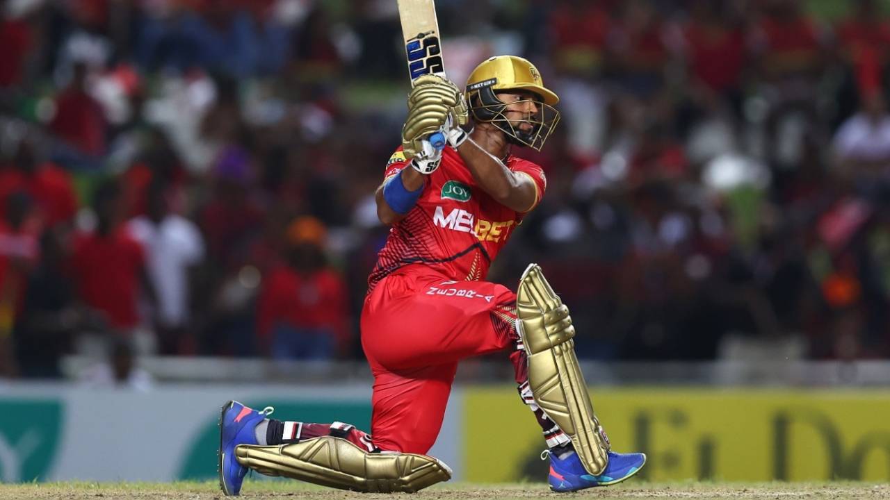 Nicholas Pooran smashed a boundary-laden 93*, Trinbago Knight Riders vs St Kitts and Nevis Patriots, CPL 2024, Tarouba, September 22, 2024

