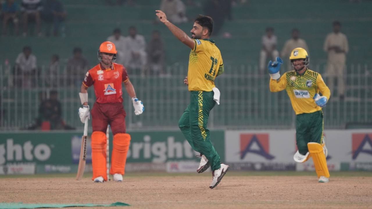 Khushdil Shah was among the wickets for Lions, Lions vs Stallions, Champions One-Day Cup, Faisalabad, September 25, 2024