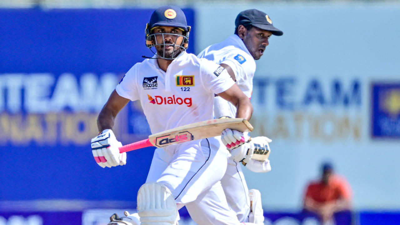 Angelo Mathews and Dinesh Chandimal added 97 for the third wicket, Sri Lanka vs New Zealand, 2nd Test, 1st day, Galle, September 26, 2024