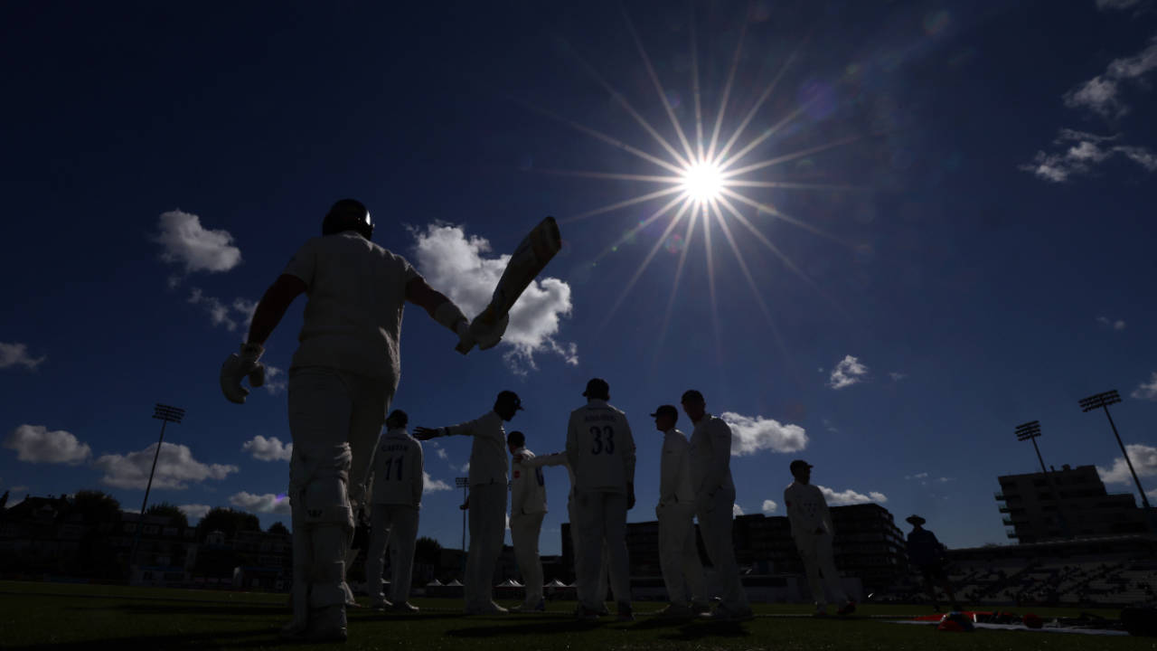 The sun finally made an appearance on day three at Hove, Sussex vs Middlesex, County Championship, Hove, September 28, 2024