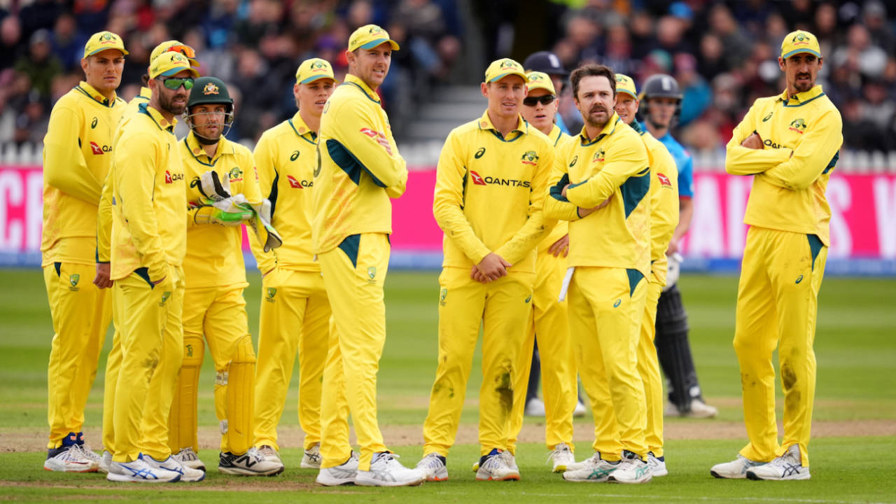 Australia's fielders took the field on a cold Bristol morning, England vs Australia, 5th ODI, Bristol, September 29, 2024