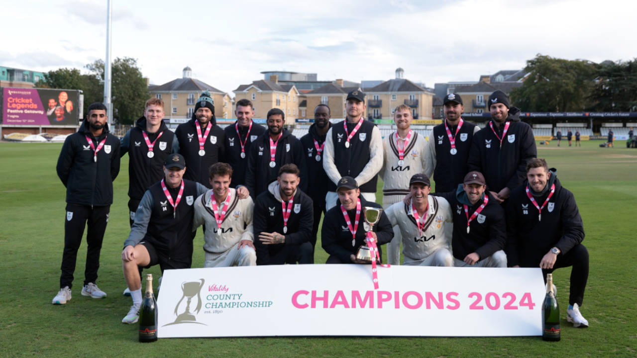 Surrey claimed their third consecutive County Championship title, Essex vs Surrey, County Championship, Chelmsford, September 29, 2024