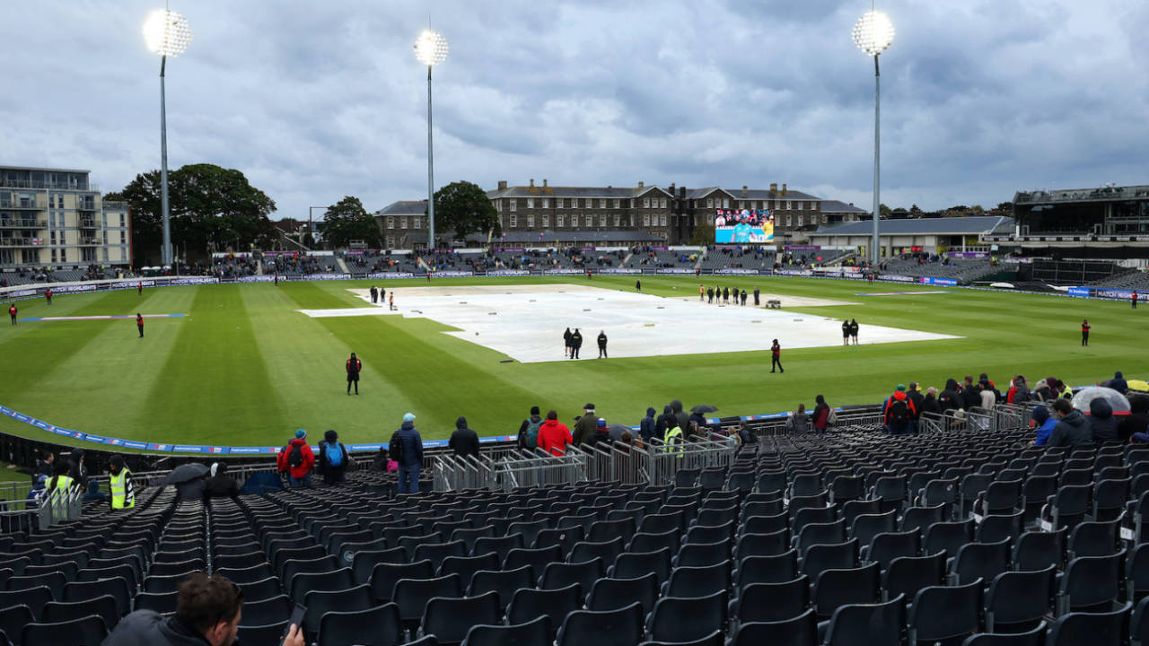 The covers were on after it rained in the evening, England vs Australia, 5th ODI, Bristol, September 29, 2024