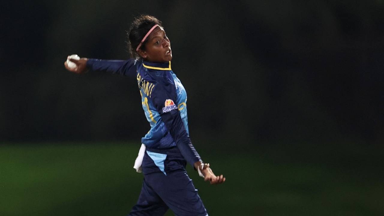 Sachini Nisansala bowls, Scotland vs Sri Lanka, Women's T20 World Cup Warm-up, Dubai, September 30, 2024