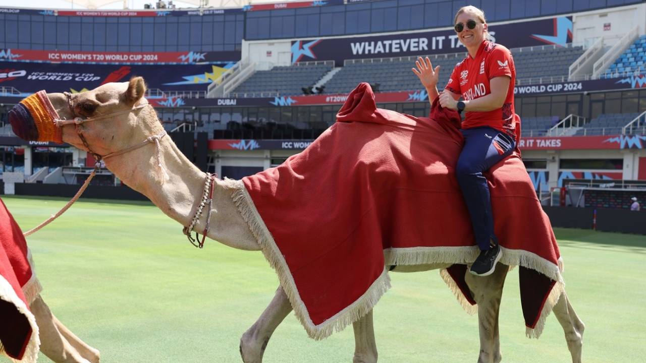 Heather Knight enjoys a camel ride, Women's T20 World Cup, Dubai, October 2, 2024