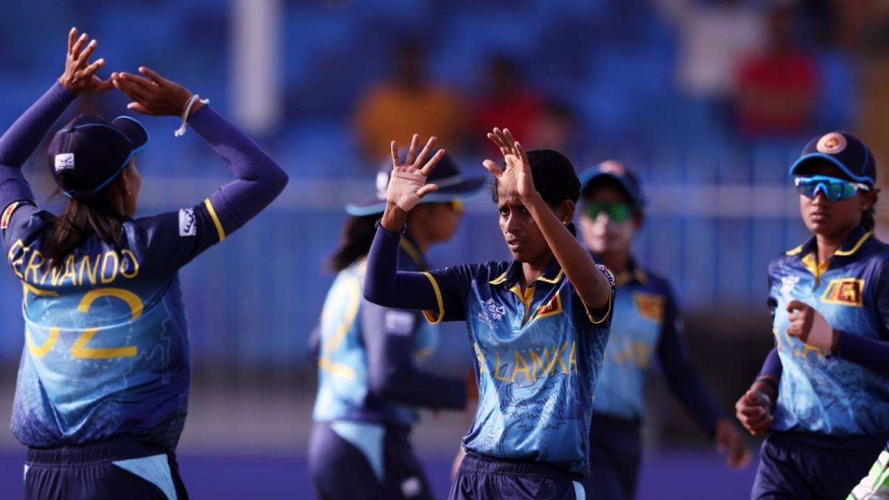 Udeshika Prabodhani cleaned up Alyssa Healy in the first over, Australia vs Sri Lanka, Women's T20 World Cup, Sharjah, October 5, 2024