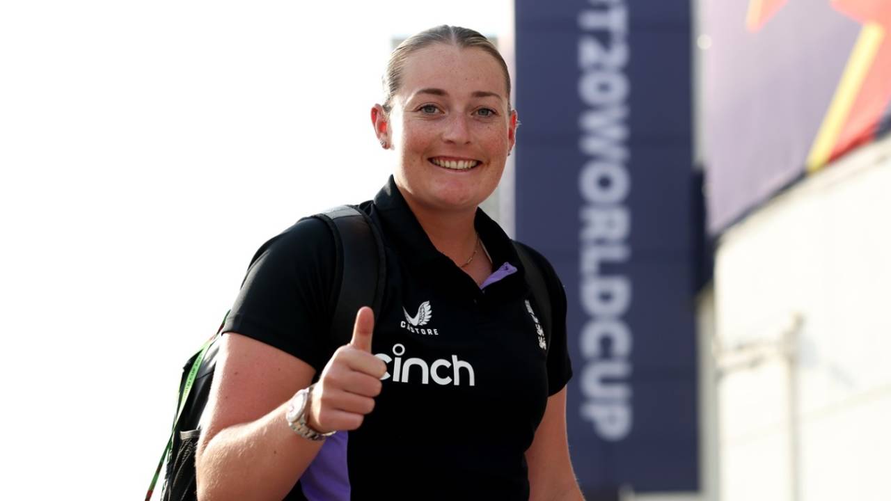 Sophie Ecclestone looks upbeat, England vs South Africa, Group B, Women's T20 World Cup, Sharjah, October 7, 2024