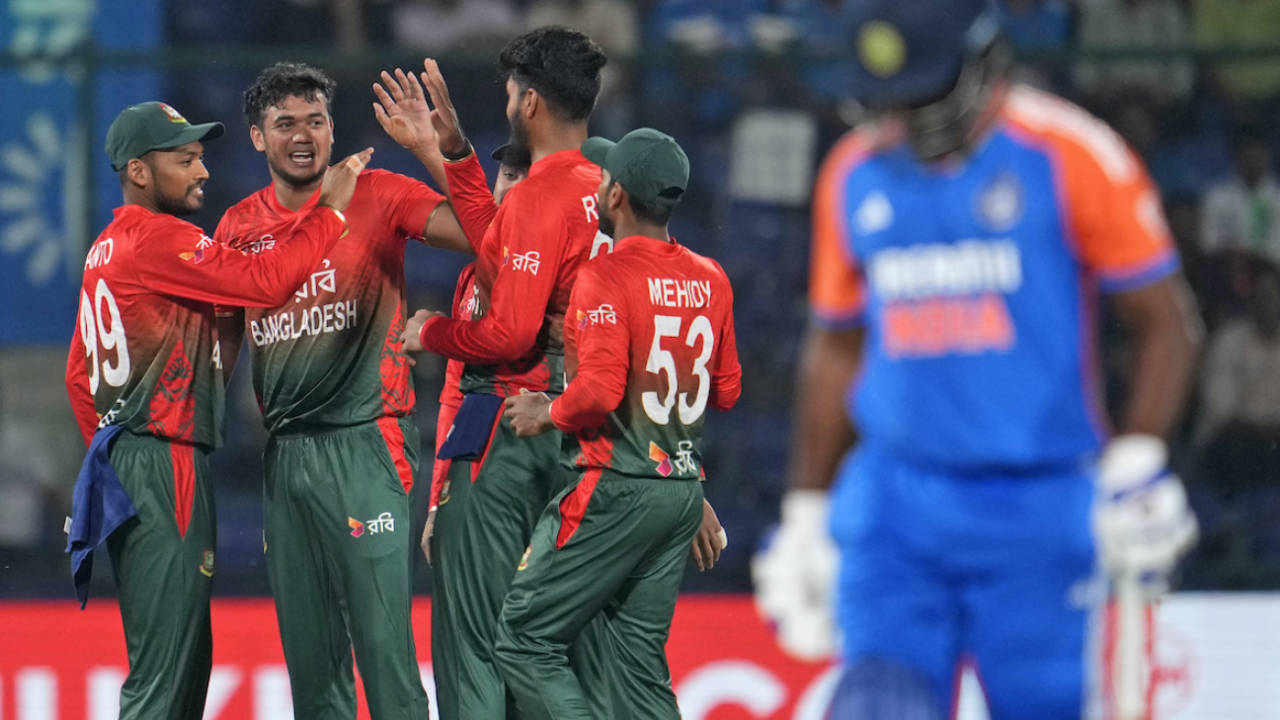 Taskin Ahmed got Sanju Samson in the second over, India vs Bangladesh, 2nd T20I, Delhi, October 9, 2024