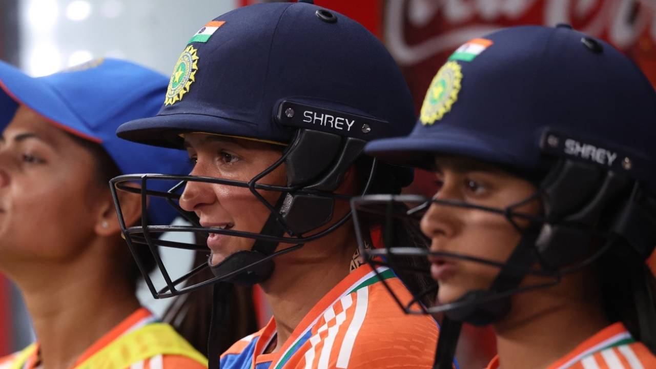 Harmanpreet Kaur and Jemimah Rodrigues wait in the dug out, India vs Sri Lanka, ICC Women's T20 World Cup, Dubai, October 9, 2024