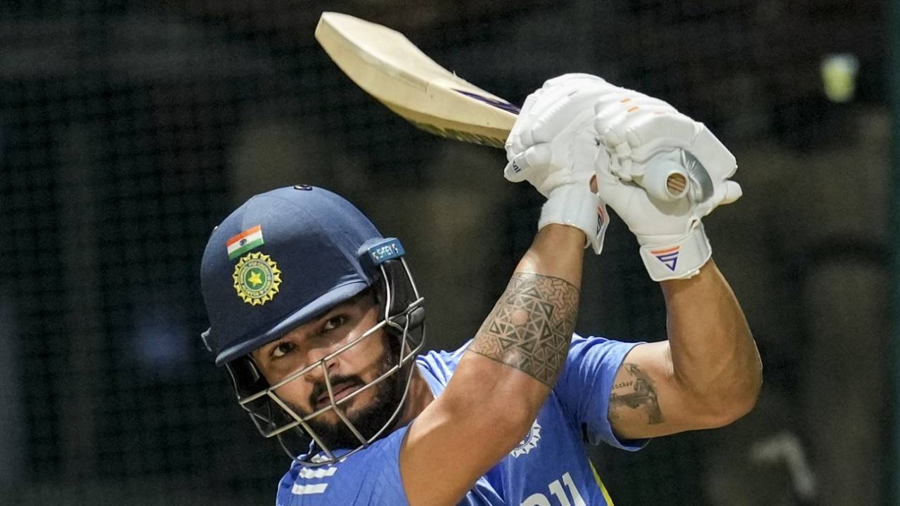 Riyan Parag hits out at India's training session, Hyderabad, October 11, 2024