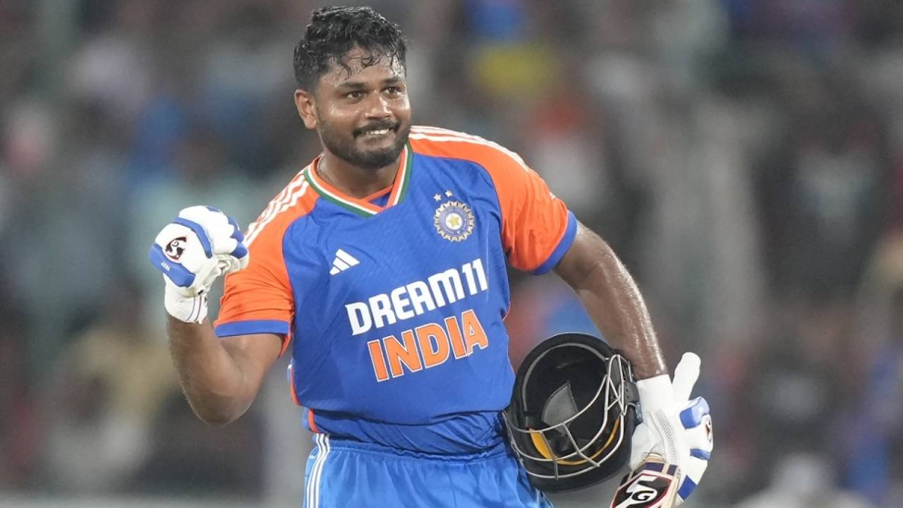 Sanju Samson flexed his muscles hitting his first T20I century, India vs Bangladesh, 3rd T20I, Hyderabad, October 12, 2024