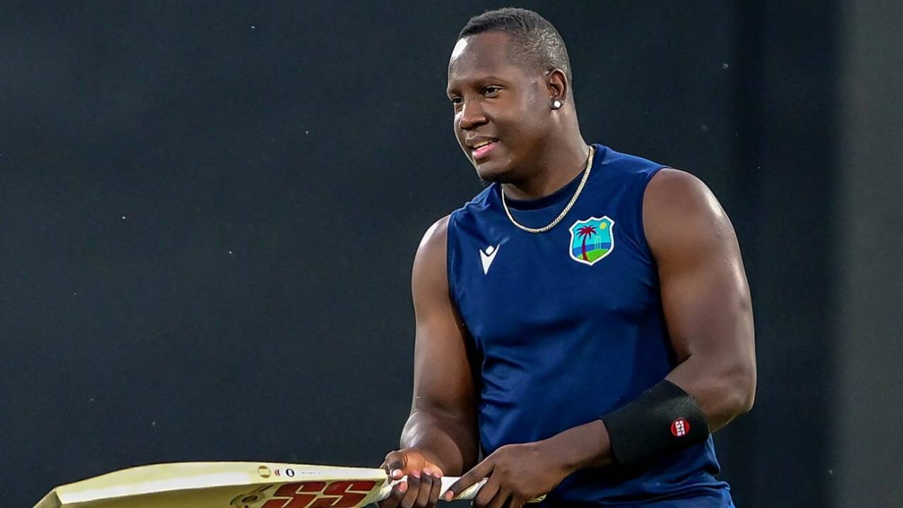 Rovman Powell trains in the eve of the T20I series opener against Sri Lanka, Dambulla, October 12, 2024