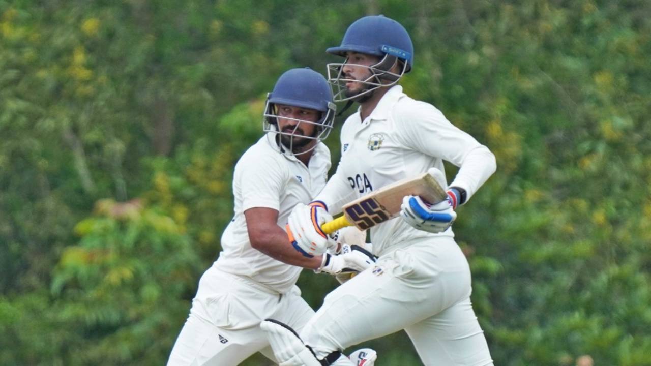Anmolpreet Singh and Nehal Wadhera run between the wickets, Kerala vs Punjab, Ranji Trophy, Elite Group C, Thumba, October 13, 2024