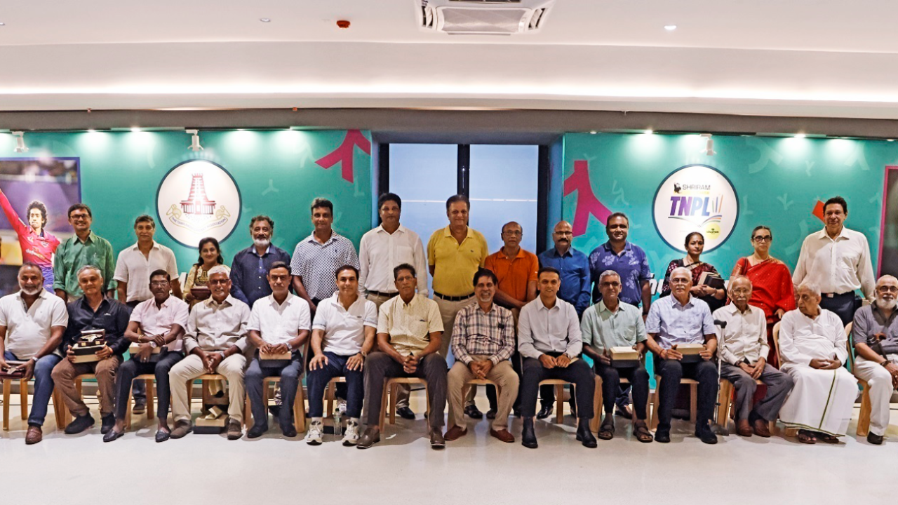 Rahul Dravid attends a felicitation for Tamil Nadu's Ranji Trophy winners