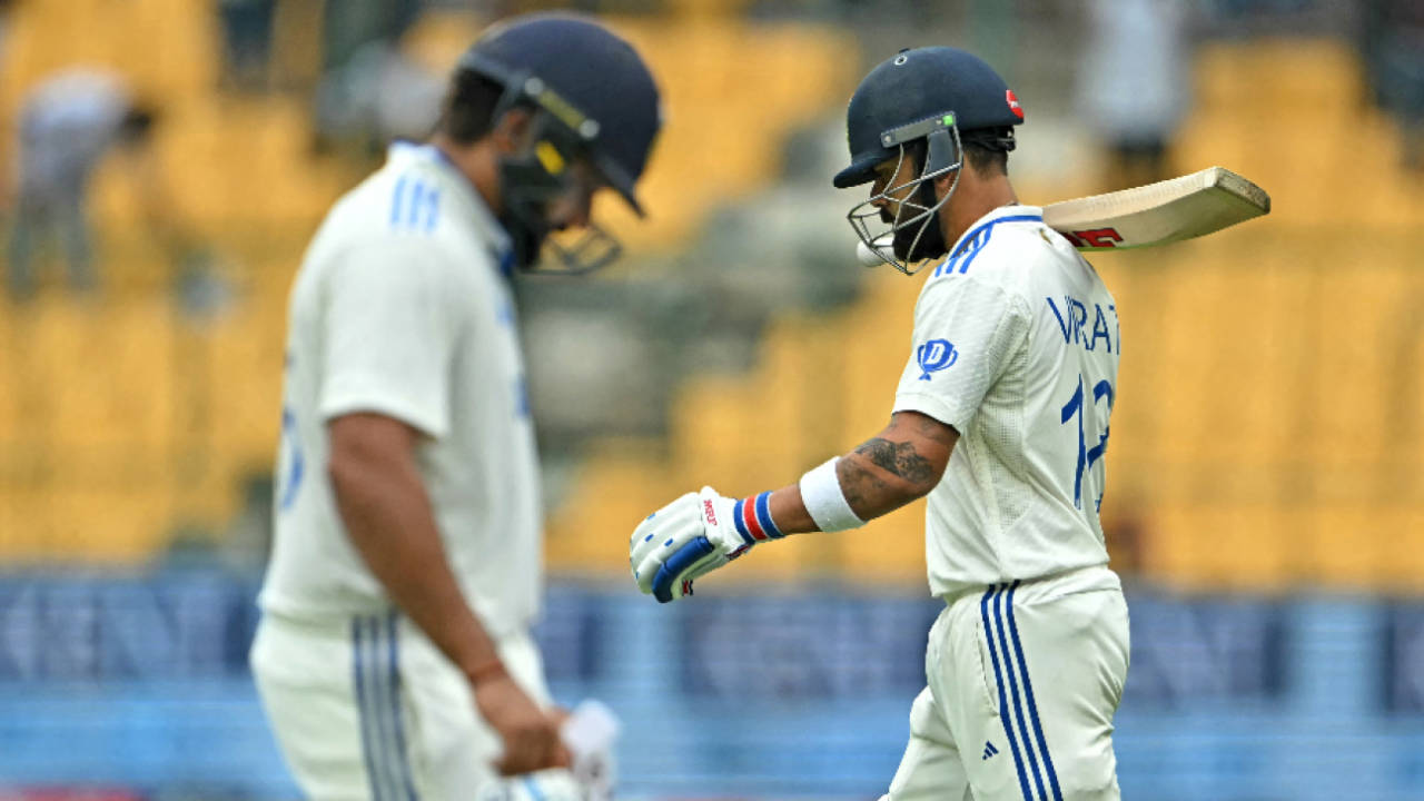 Virat Kohli came in at No. 3, at the fall of Rohit Sharma's wicket, India vs New Zealand, 1st Test, Bengaluru, 2nd day, October 17, 2024