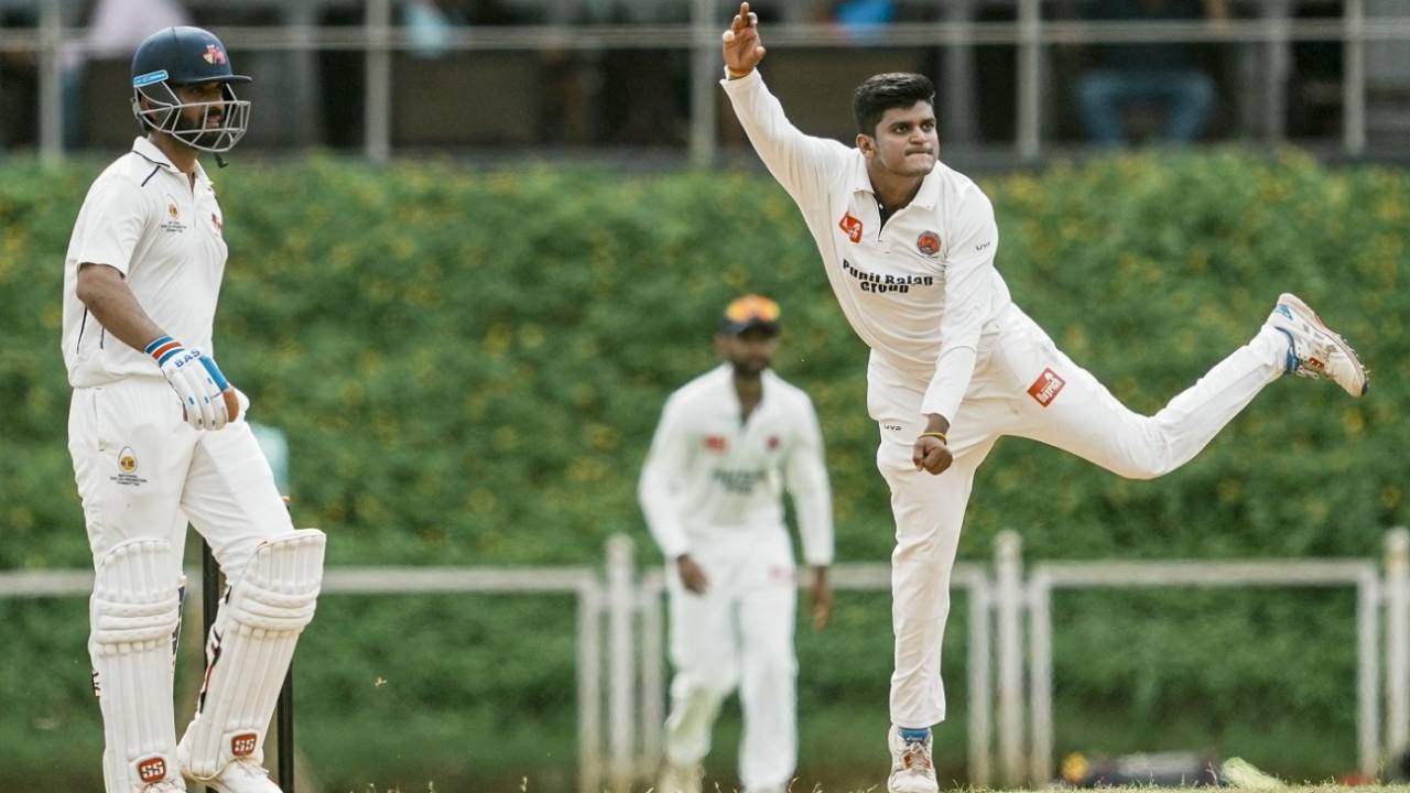 Satyajeet Bachhav bowls as Ajinkya Rahane looks on, Mumbai vs Maharashtra, Sharad Pawar Cricket Academy, day 1, Ranji Trophy 2024-25, October 18, 2024