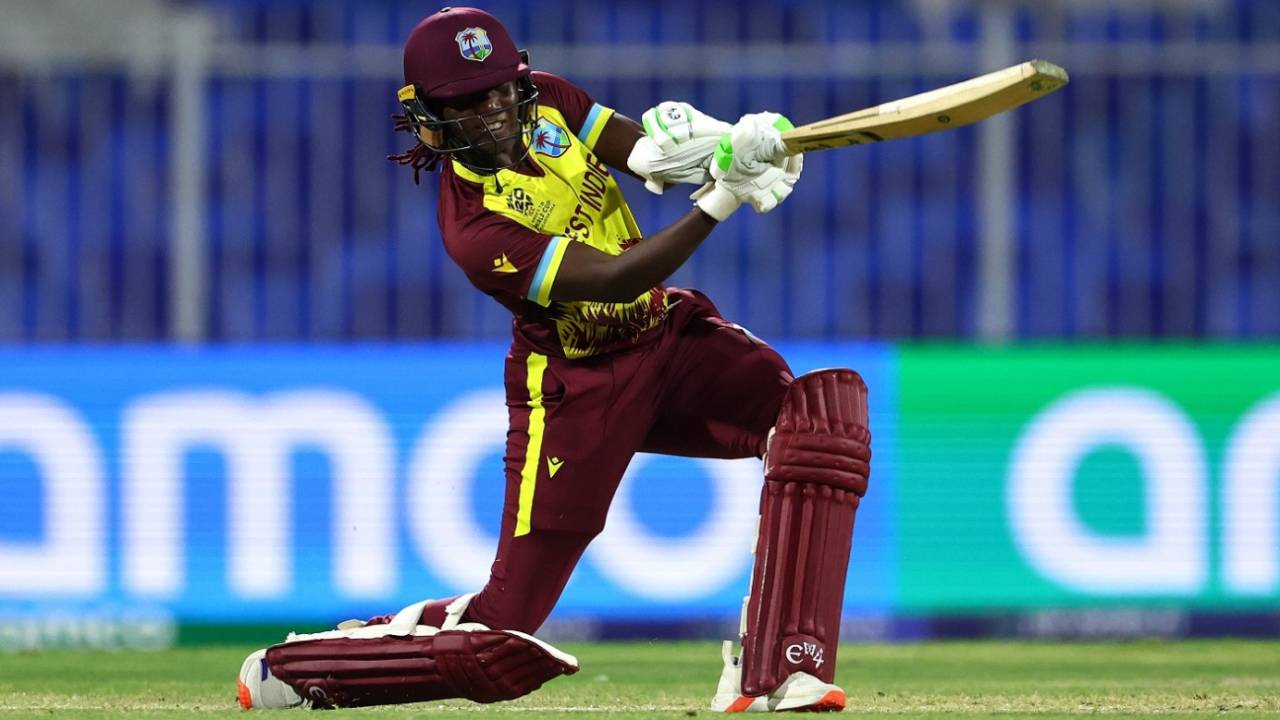Stafanie Taylor hits through the off side, New Zealand vs West Indies, Sharjah, Women's T20 World Cup, October 18, 2024