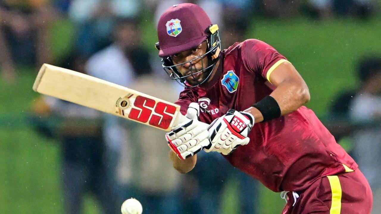 Roston Chase hit four fours before rain stopped play, Sri Lanka vs West Indies, 1st ODI, Pallekele, October 20, 2024