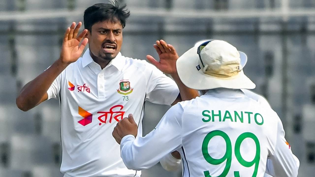 Taijul Islam got his 13th Test five-for, Bangladesh vs South Africa, 1st Test, Mirpur, 1st day, October 21, 2024