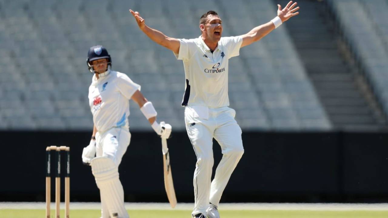 Steven Smith was trapped lbw by Scott Boland, Victoria vs New South Wales, Sheffield Shield, MCG, October 22, 2024