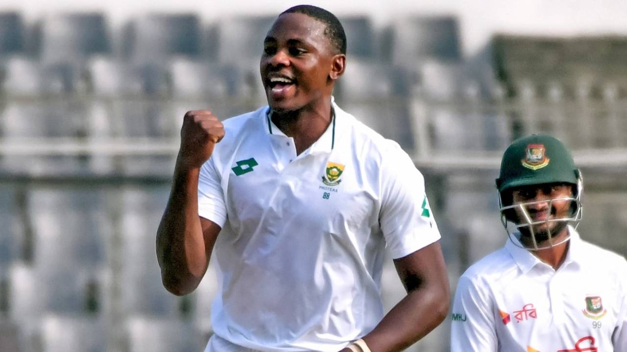 Kagiso Rabada took two wickets with the new ball, Bangladesh vs South Africa, 1st Test, Mirpur, 2nd day, October 22, 2024